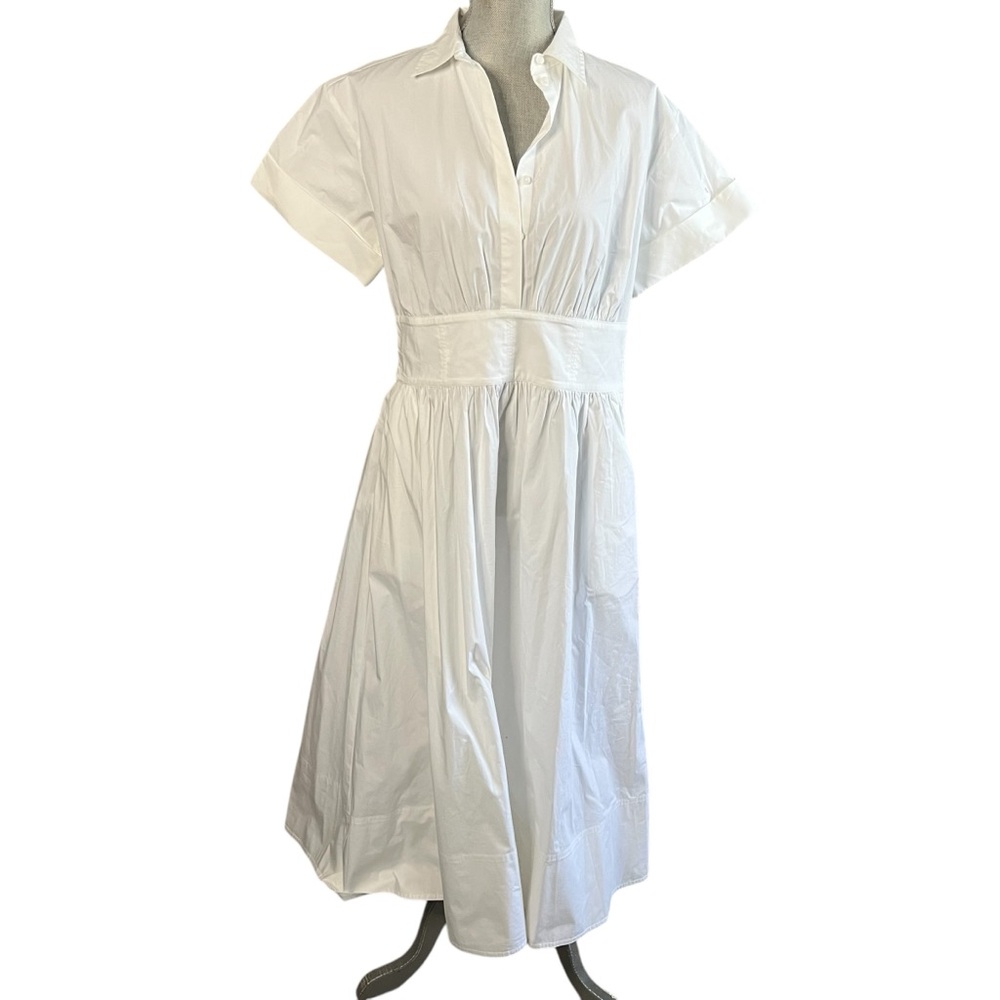 J. Crew Fitted-waist shirtdress in stretch cotton poplin Size 6 NEW! With tags! - Picture 2 of 8